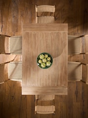 Mid Natural Mango Wood Hector 6 Seater Storage Dining Table - Image 2 of 8