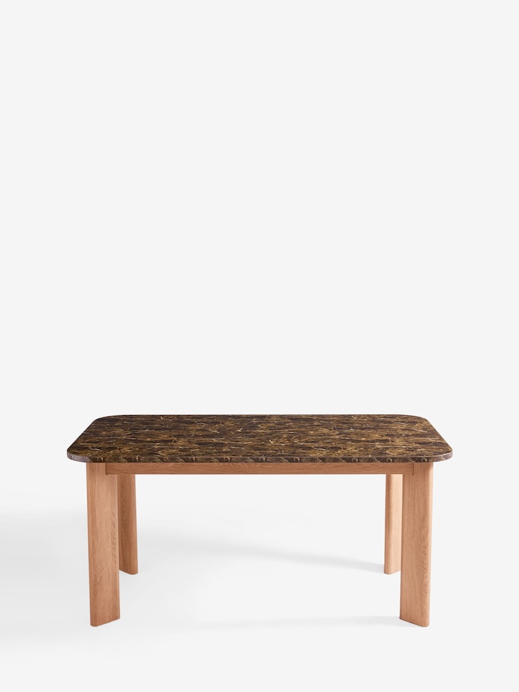 Dark Natural Marble Effect Nomad 6 to 8 Seater Extending Dining Table - Image 1 of 3