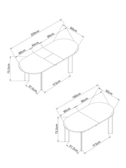 Dark Natural Marble Effect Nomad 6 to 8 Seater Extending Dining Table - Image 3 of 3