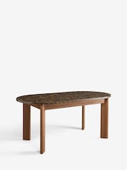 Dark Natural Marble Effect Nomad 6 to 8 Seater Extending Dining Table - Image 6 of 8