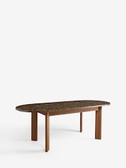 Dark Natural Marble Effect Nomad 6 to 8 Seater Extending Dining Table - Image 7 of 8