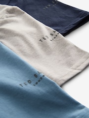 Ted Baker Blue Crew Neck T-Shirts 3 Pack - Image 6 of 7