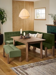 Soft Velvet Olive Green Beaumont Corner Bench and Table Set - Image 2 of 14