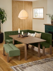 Soft Velvet Olive Green Beaumont Corner Bench and Table Set - Image 3 of 14