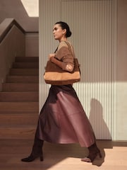 Beerenrot - N. Premium Real Leather Skirt - Bild 1 von 7