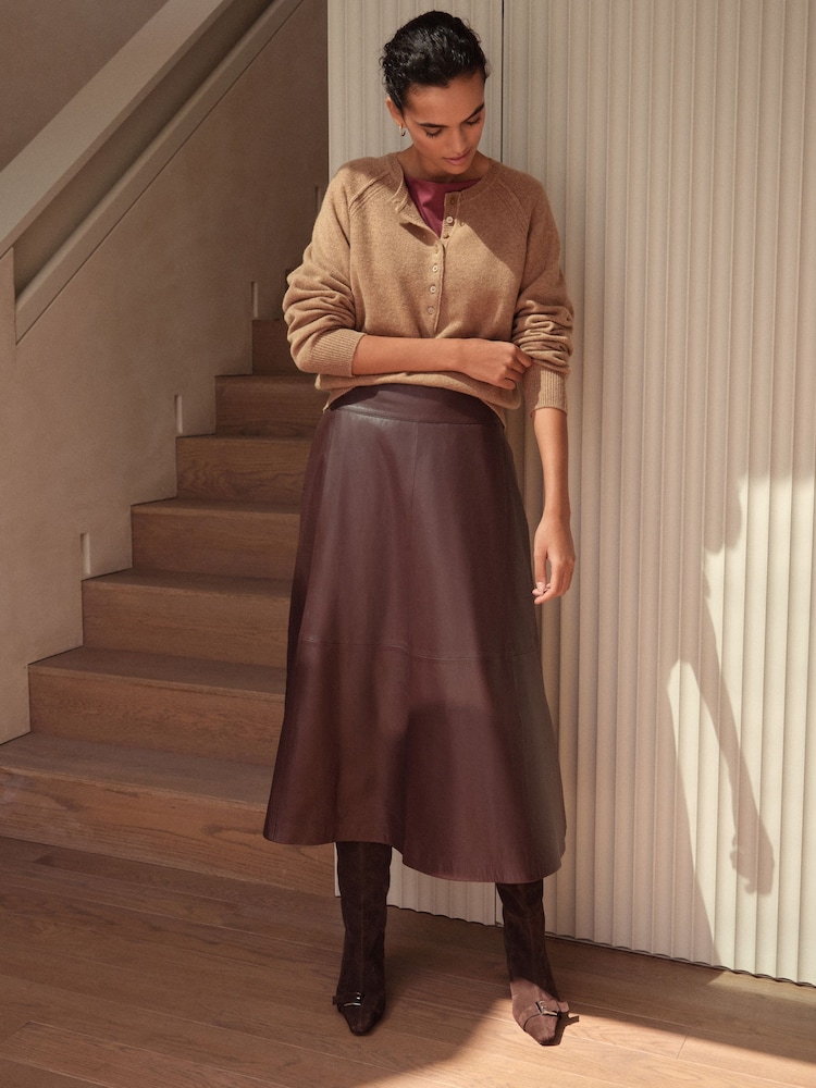 Beerenrot - N. Premium Real Leather Skirt - Bild 2 von 7