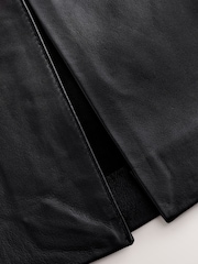 Schwarz - N. Premium Real Leather Pencil Skirt - Bild 3 von 6