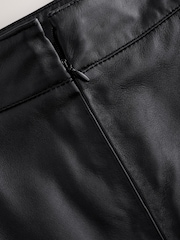 Schwarz - N. Premium Real Leather Pencil Skirt - Bild 5 von 6