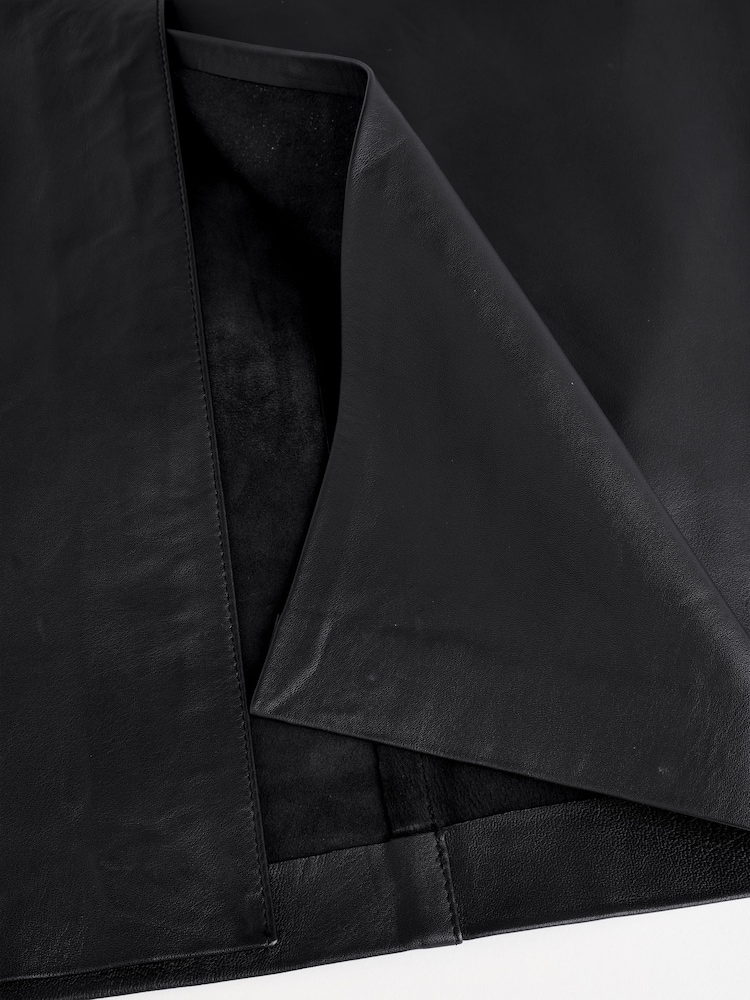 Schwarz - N. Premium Real Leather Pencil Skirt - Bild 6 von 6