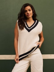 Mint Velvet White Cricket Knit Tank Top - Image 2 of 8
