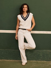 Mint Velvet White Cricket Knit Tank Top - Image 4 of 8