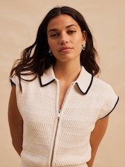 Mint Velvet White Sleeveless Knit Mini Dress - Image 4 of 8