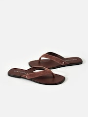 Mint Velvet Chocolate Brown Lula Suede Flip Flops - Image 3 of 4