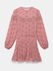 Mint Velvet Pink Broderie Mini Dress - Image 8 of 8