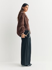 By Malene Birger Brown Jacquie Fake Fur Coat - Image 3 of 7