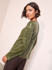 Friends Like These Long Sleeve Sequin Blouse - Slika 5 iz 5
