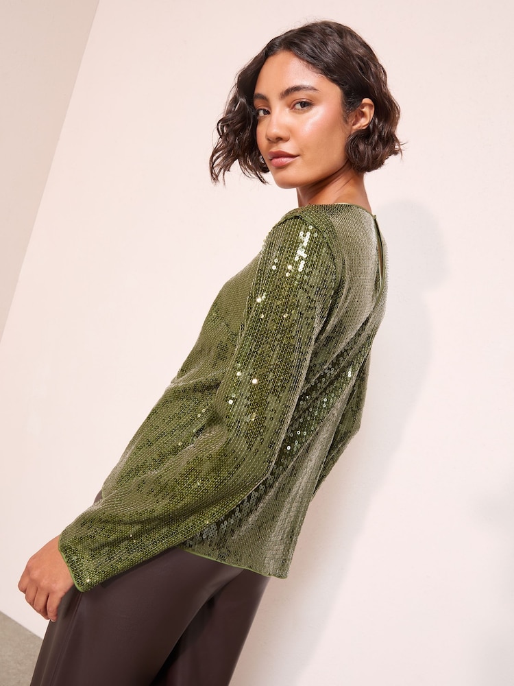 Friends Like These Long Sleeve Sequin Blouse - Slika 5 iz 5