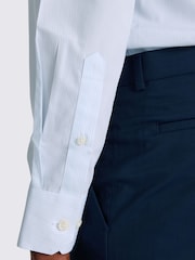 MOSS Sky Blue and White Tailored Fit Poplin Stripe Non-Iron Shirt - Image 2 of 3