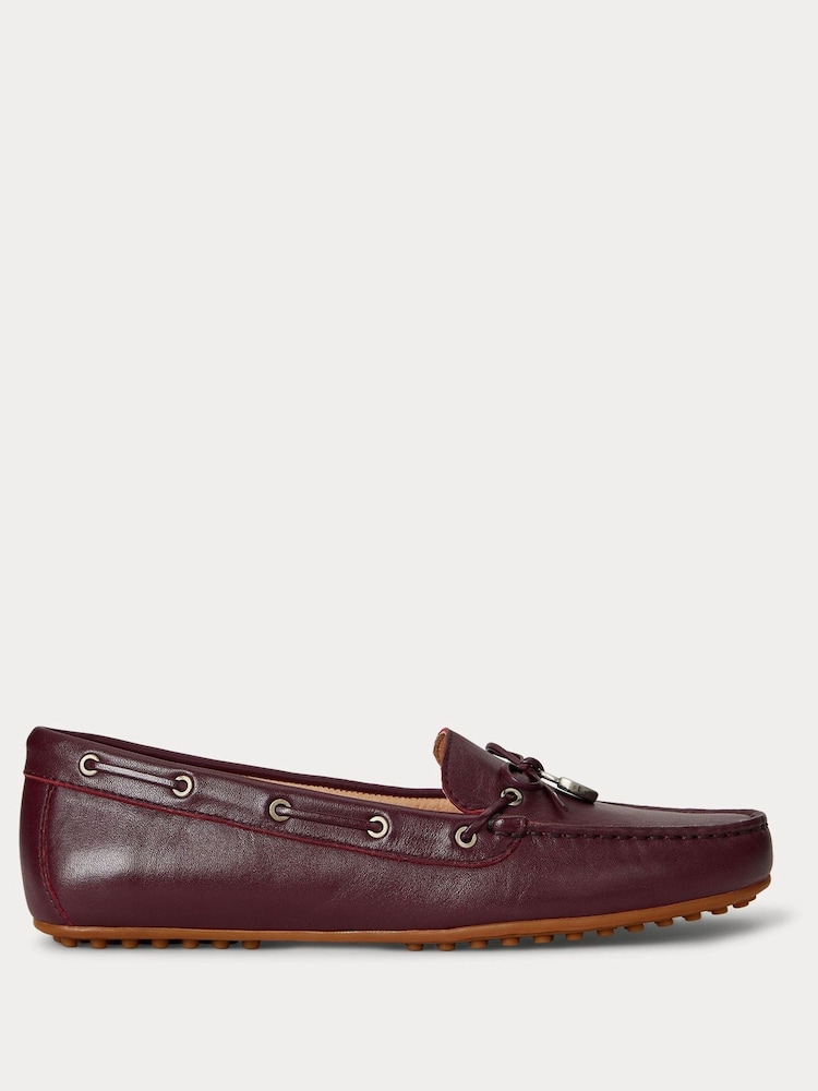 Lauren Ralph Lauren Red Red Wylie Leather Boat Shoes - Image 1 of 4 Lauren Ralph Lauren Red Red Wylie Leather Boat Shoes - Image 1 of 4