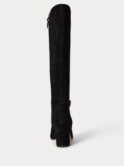 Lauren Ralph Lauren Black Suede Heel Tall Boots - Image 2 of 3