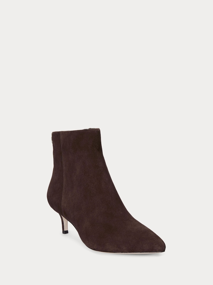 Lauren Ralph Lauren Brown McKay Suede Kitten Heel Ankle Boots - Image 2 of 4 Lauren Ralph Lauren Brown McKay Suede Kitten Heel Ankle Boots - Image 2 of 4