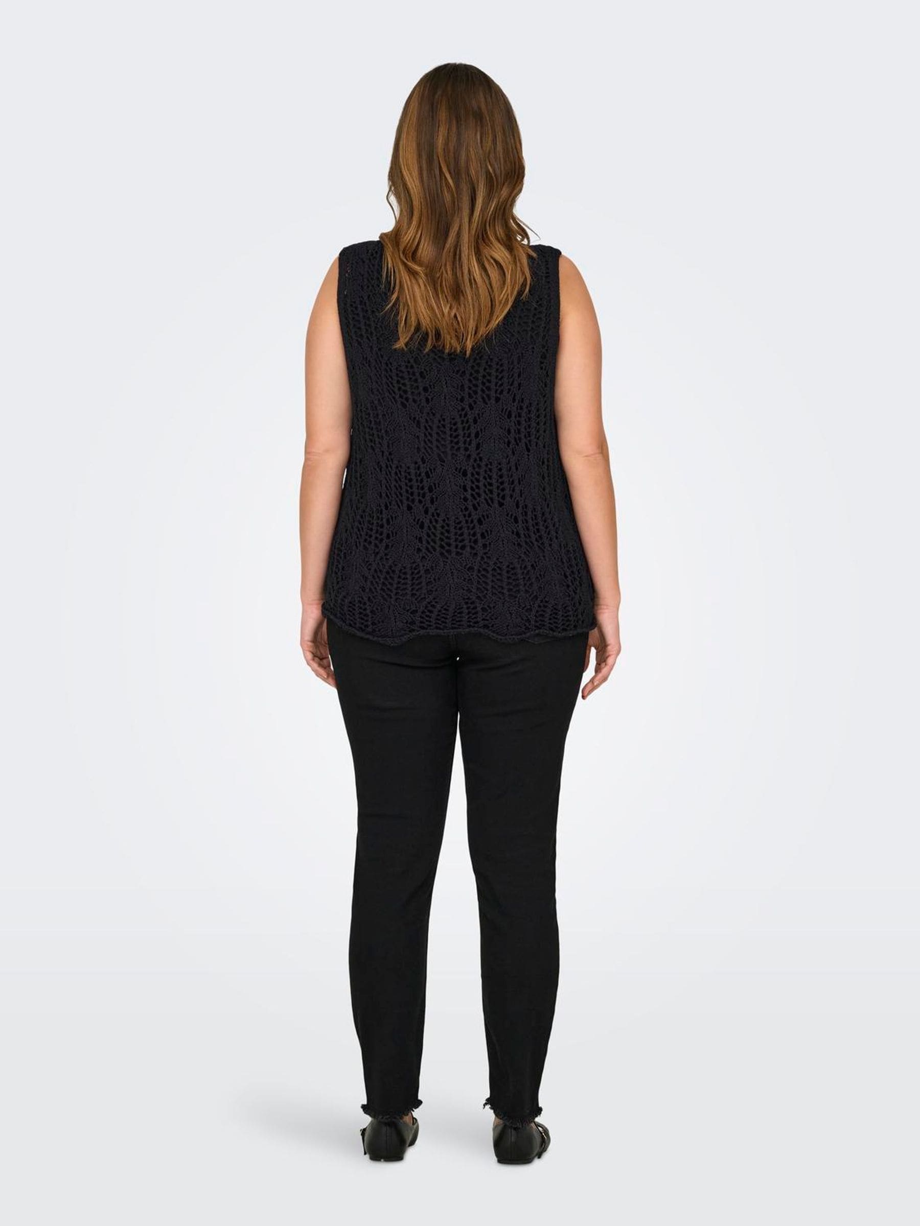 Buy ONLY Curve Black Sleeveless Crochet Tie Vest from Next USA