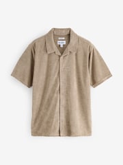 Threadbare Natural Towelling Revere Collar Short Sleeve Shirt - Image 1 of 1