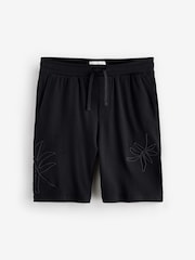 Threadbare Black Cord Detail 100% Cotton Sweat Shorts - Image 5 of 5