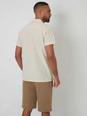 Threadbare Natural Linen Blend Embroidered Floral Detail Shirt - Image 2 of 4
