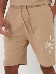 Threadbare Natural Cord Detail 100% Cotton Sweat Shorts - Image 4 of 5