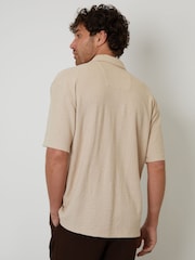 Threadbare Natural Textured Revere Collar Shirt - Image 2 of 4