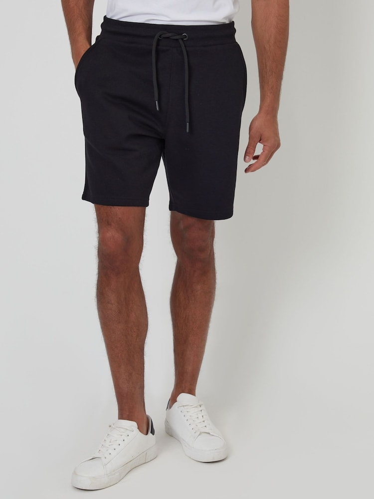 Threadbare Black/ Navy Sweat Shorts 2 Pack - Image 2 of 4 Threadbare Black/ Navy Sweat Shorts 2 Pack - Image 2 of 4
