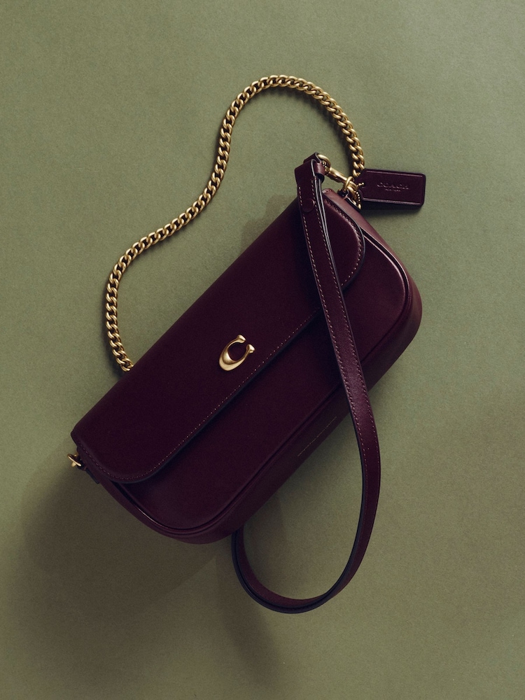 COACH Red Refined Calf Leather Brook Flap Chain Bag - Image 1 of 6