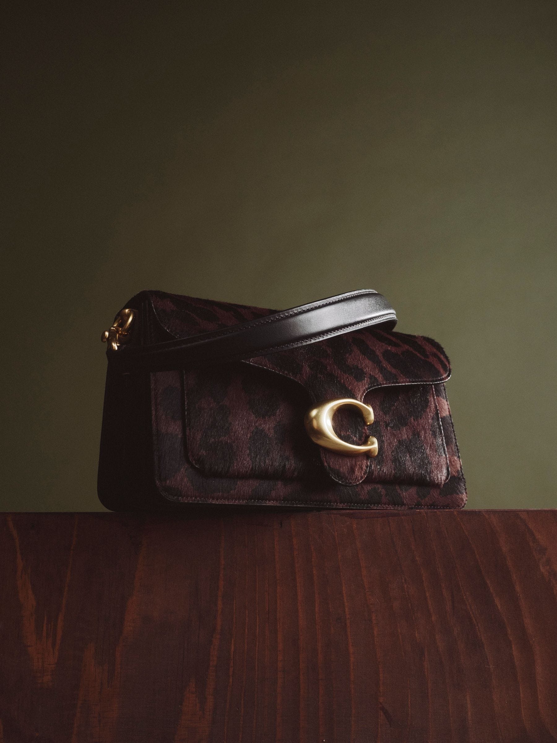 COACH Dark Leopard Tabby Shoulder Bag 20 In Haircalf With Leopard