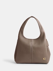 COACH Brown Polished Pebble Leather Lana Shoulder Bag - Image 1 of 6