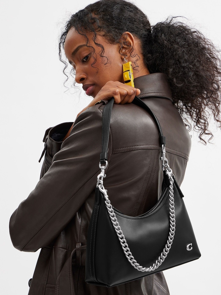 COACH Black Glovetanned Leather Juliet Shoulder Bag 25 - Image 6 of 6