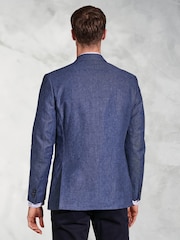 Brook Taverner Blue 100% Linen Jacket - Image 2 of 5