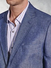 Brook Taverner Blue 100% Linen Jacket - Image 3 of 5