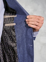 Brook Taverner Blue 100% Linen Jacket - Image 4 of 5
