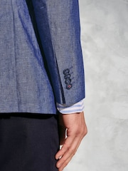 Brook Taverner Blue Navy Tailored Fit Jacket - Image 7 of 8