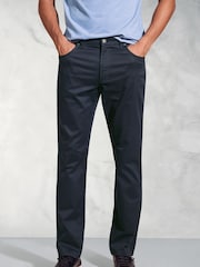 Brook Taverner Blue Cotton Slub 5 Pocket Trousers - Image 1 of 3