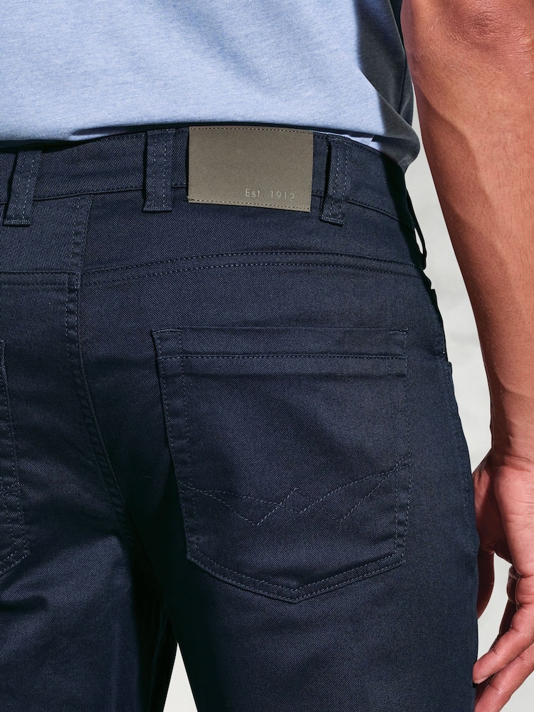 Brook Taverner Blue Cotton Slub 5 Pocket Trousers - Image 3 of 3