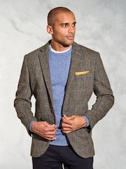 Brook Taverner Brown Check Harris Tweed Jacket - Image 1 of 5