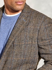 Brook Taverner Brown Check Harris Tweed Jacket - Image 3 of 5