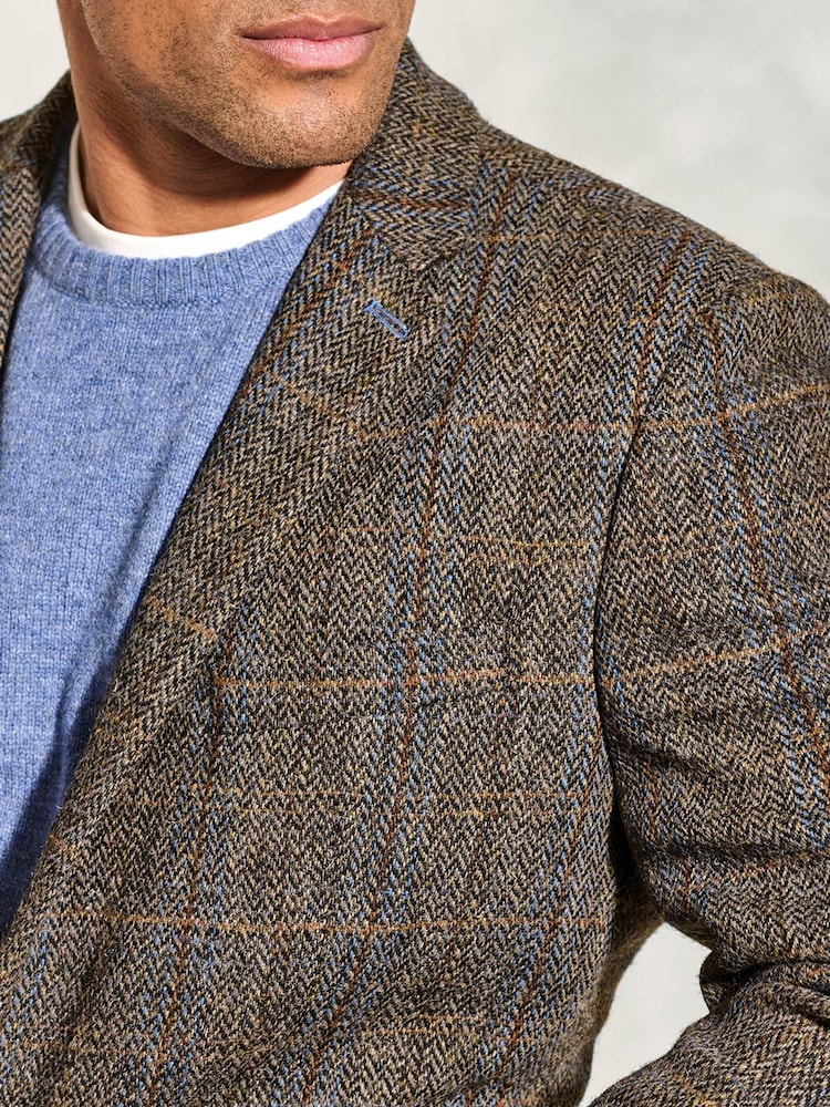 Brook Taverner Brown Check Harris Tweed Jacket - Image 3 of 5