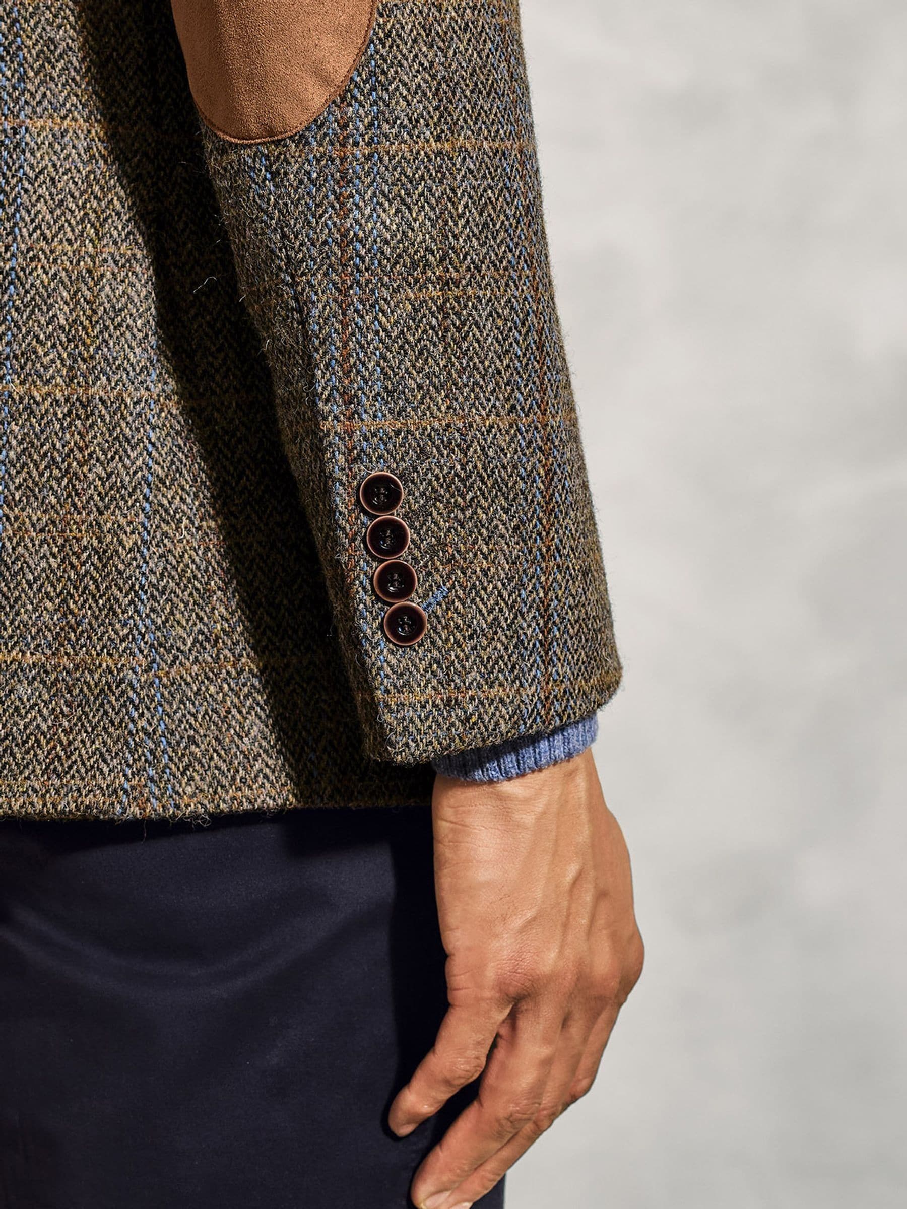Buy Brook Taverner Brown Tailored Fit Harris Tweed® Check Jacket