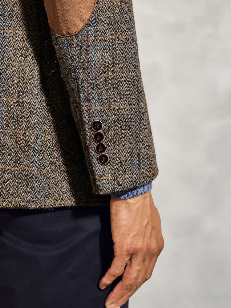 Brook Taverner Brown Check Harris Tweed Jacket - Image 4 of 5
