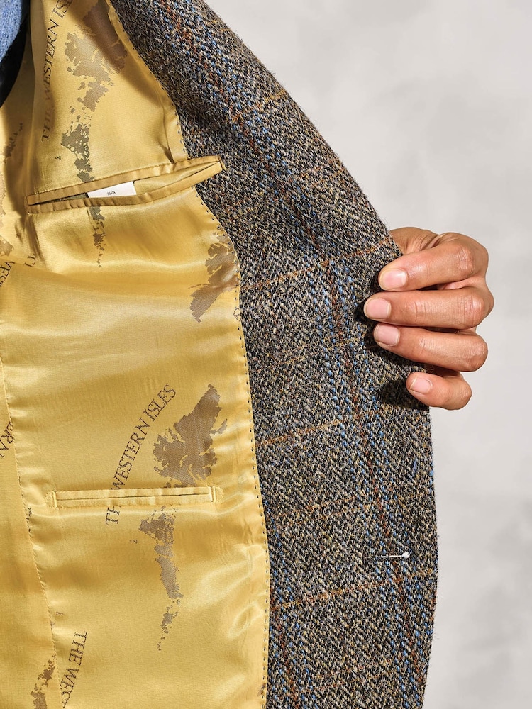 Brook Taverner Brown Check Harris Tweed Jacket - Image 5 of 5
