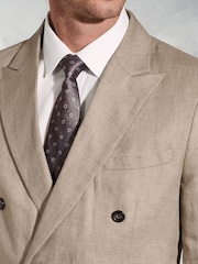 Brook Taverner Natural 100% Linen DB Peak Jacket - Image 3 of 5