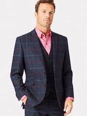 Brook Taverner Blue Check Wool Suit Jacket - Image 1 of 5